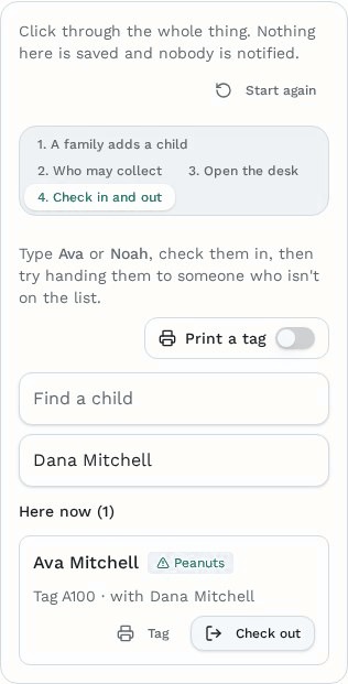 The children's desk on a phone screen
